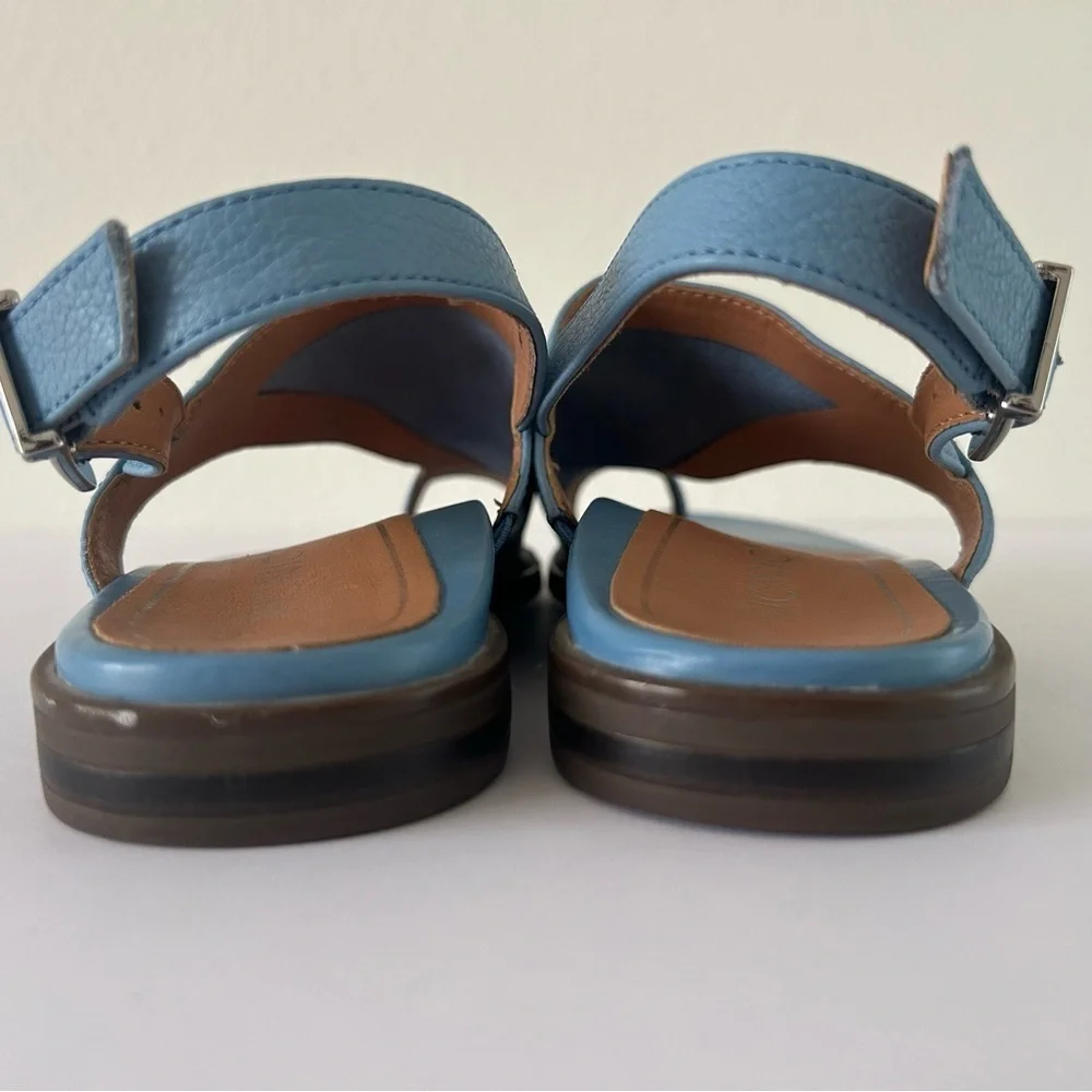 Vionic Ella Thong Sandal Shoe Leather Slingback Arch Support Ice Blue Size 5 - Picture 8 of 14